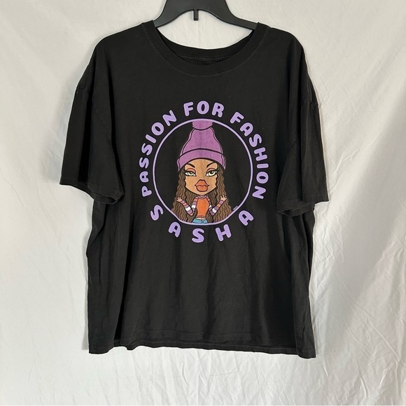 bratz Tops - Bratz Black Short Sleeve Shirt with Sasha "Passion for Fashion" Size 2X
